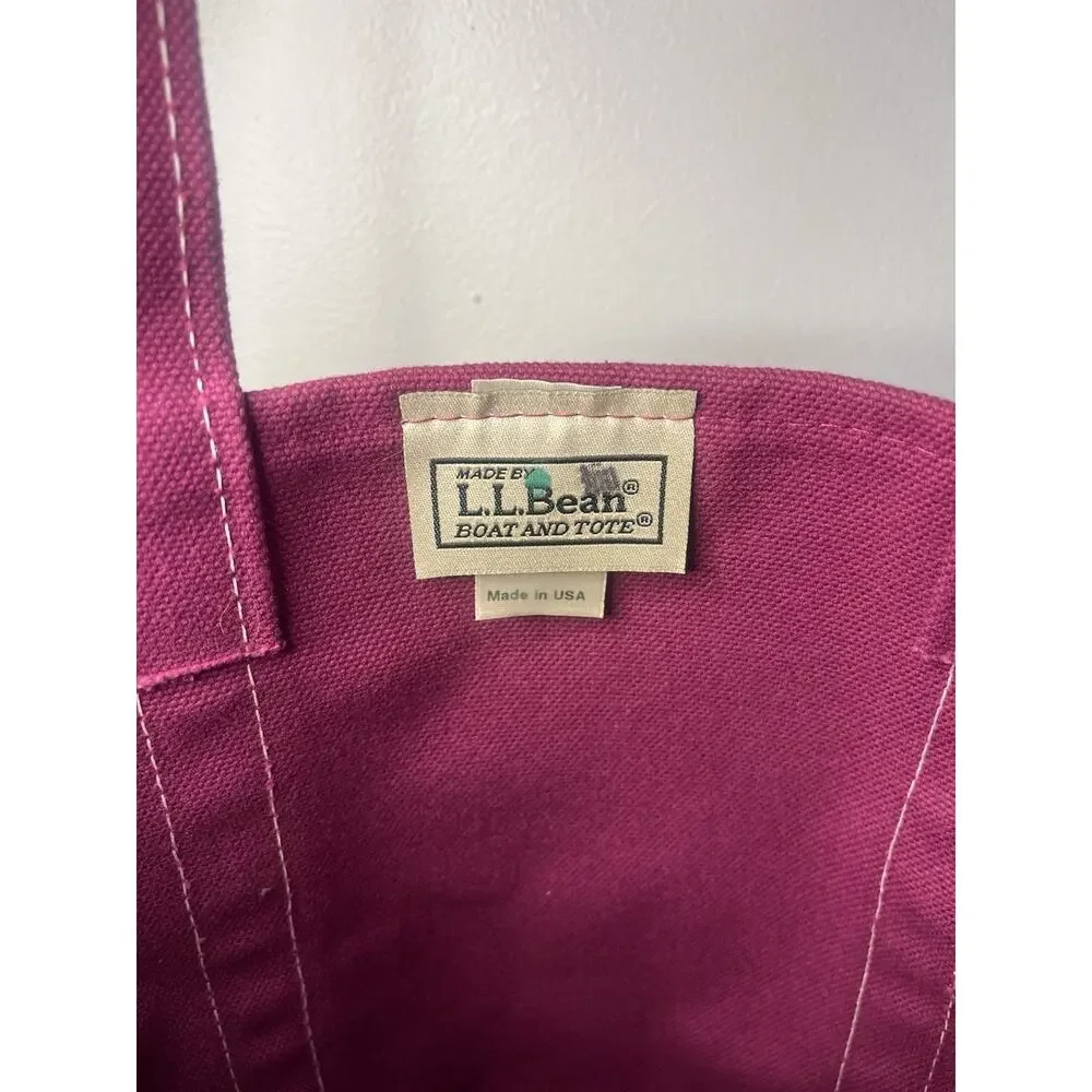 Vintage L.L. Bean Boat & Tote Two Tone Purple Wine RARE Made in USA EUC 90s VTG